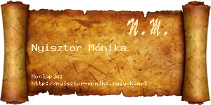 Nyisztor Mónika névjegykártya